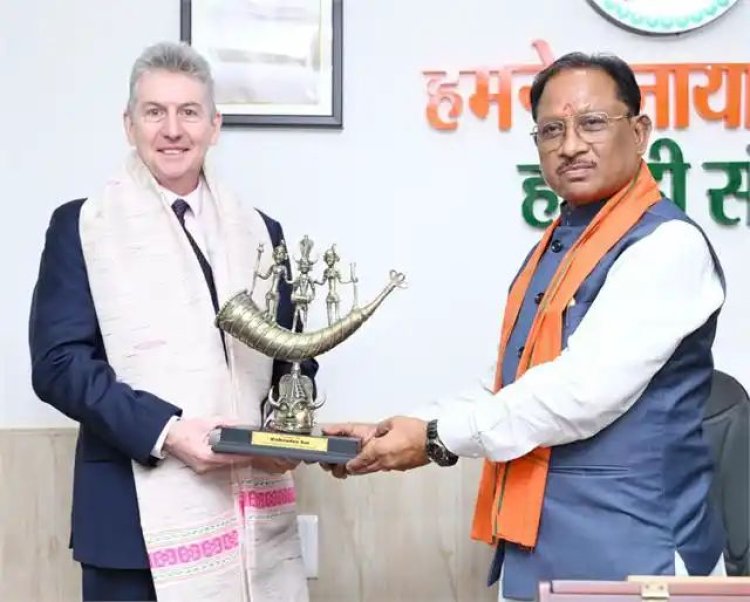 CM विष्णु देव साय से ऑस्ट्रेलिया के महावाणिज्य दूत की मुलाकात, विकास और अंतरराष्ट्रीय सहयोग पर हुई अहम चर्चा